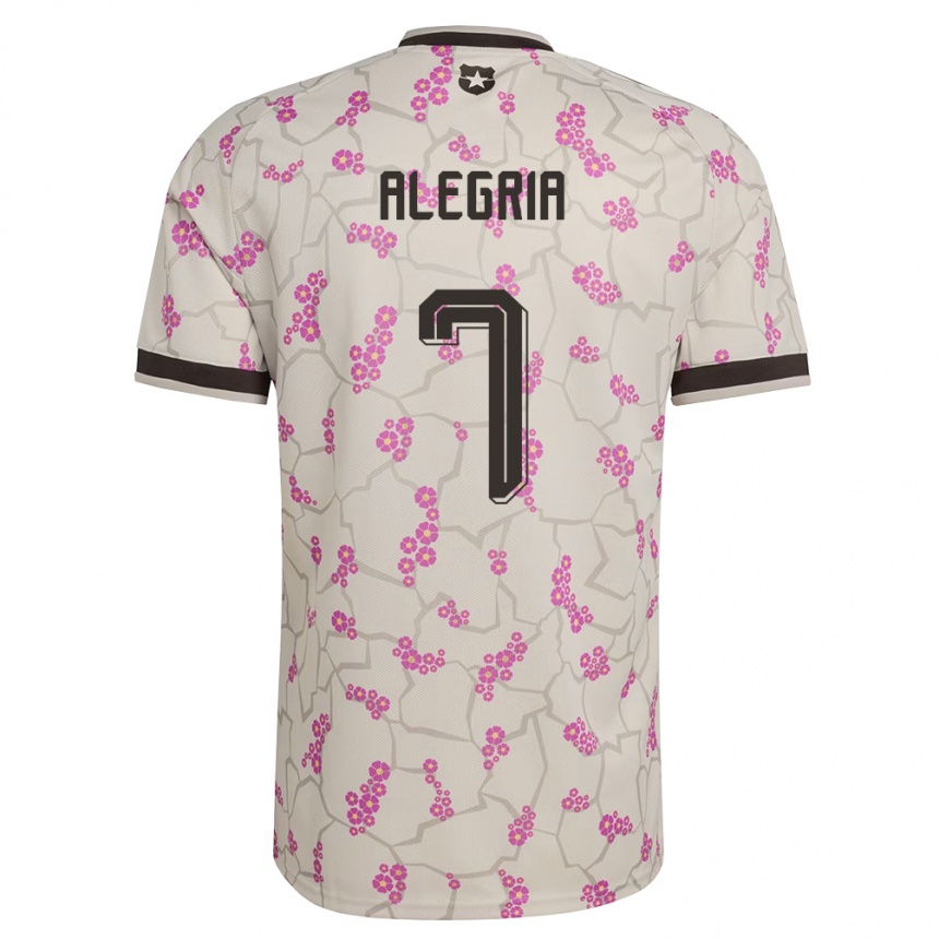 גברים כדורגל צ'ילה Ian Alegría #7 לבן סגול הרחק ג'רזי 26-28