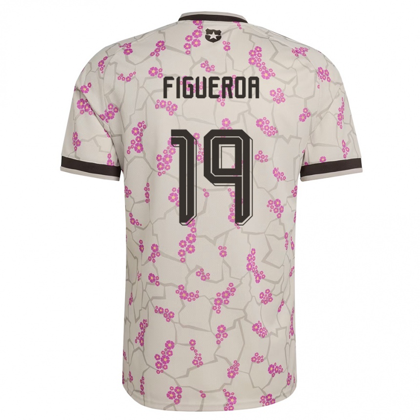 גברים כדורגל צ'ילה Catalina Figueroa #19 לבן סגול הרחק ג'רזי 26-28
