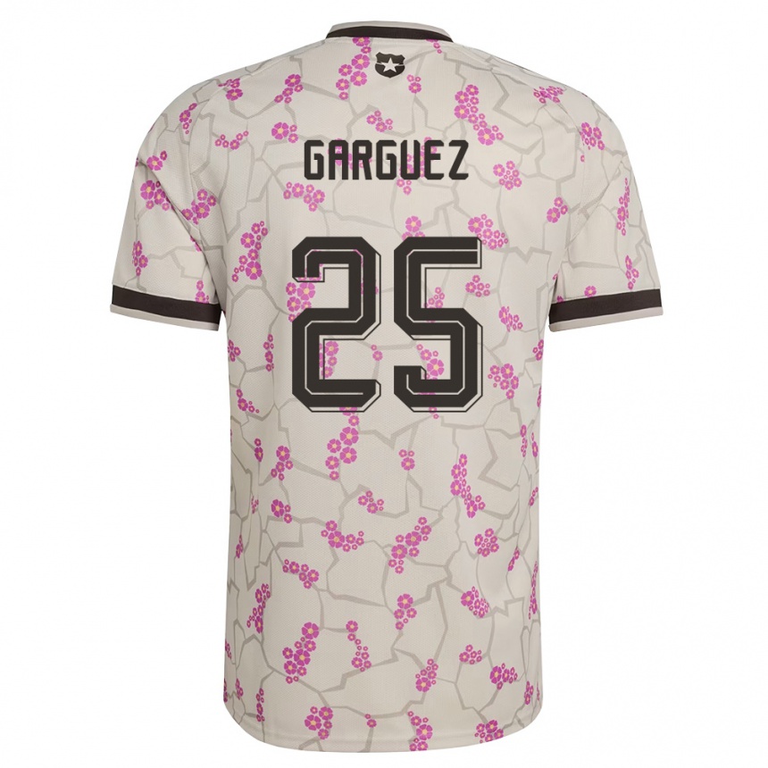 גברים כדורגל צ'ילה Ian Garguez #25 לבן סגול הרחק ג'רזי 26-28