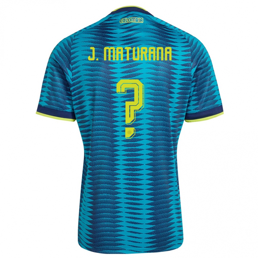 גברים כדורגל קולומביה Jhon Maturana #0 כחול כהה צהוב הרחק ג'רזי 26-28