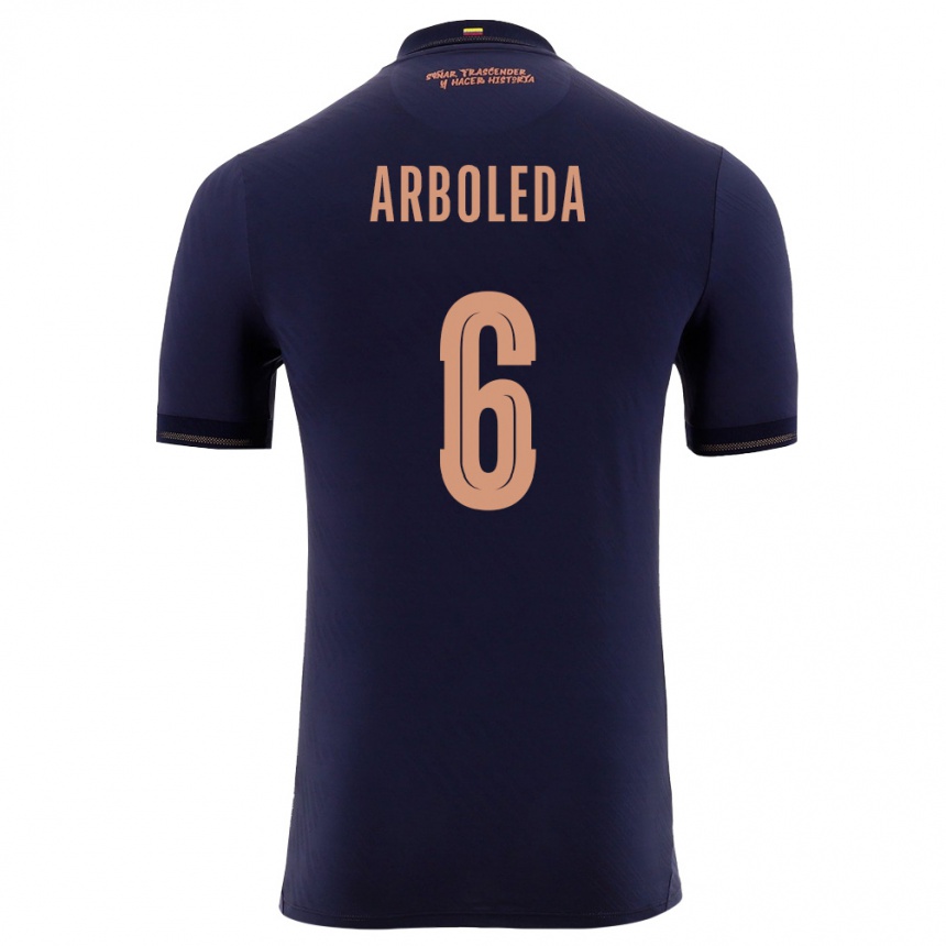 גברים כדורגל אקוודור Edu Arboleda #6 כהה זהב הרחק ג'רזי 26-28