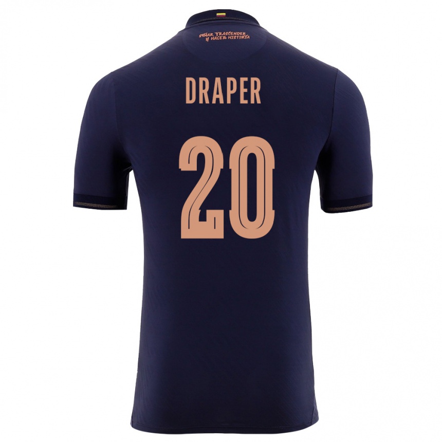 גברים כדורגל אקוודור Andrew Draper #20 כהה זהב הרחק ג'רזי 26-28