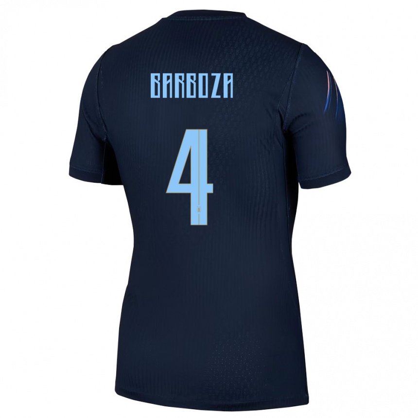 גברים כדורגל אורוגוואי Brian Barboza #4 שחור כחול הרחק ג'רזי 26-28