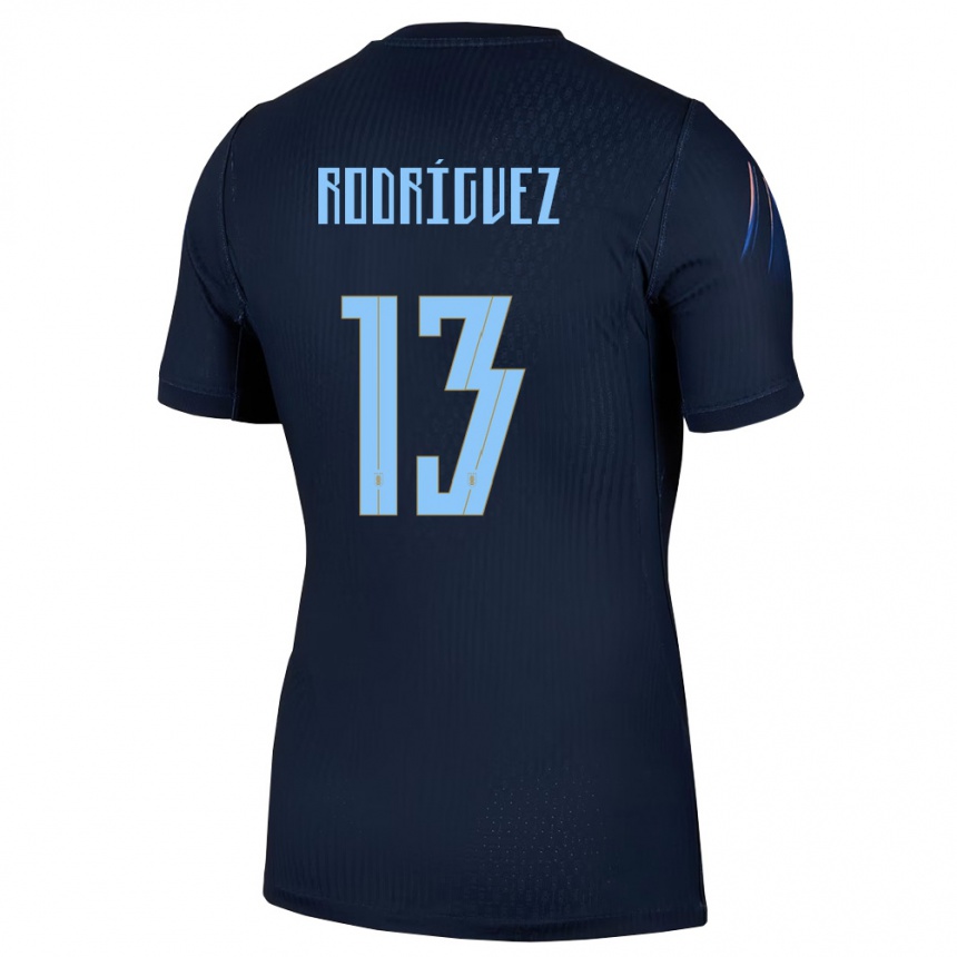 גברים כדורגל אורוגוואי אגוסטין רודריגז #13 שחור כחול הרחק ג'רזי 26-28