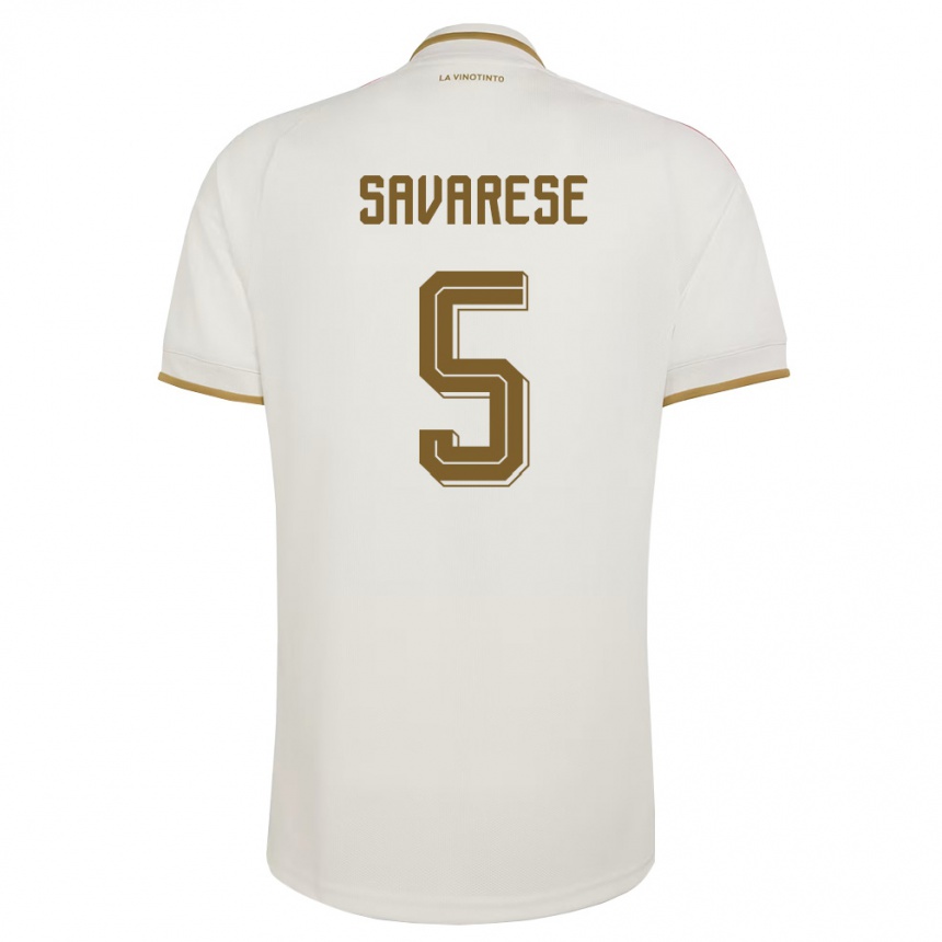 גברים כדורגל ונצואלה Christian Savarese #5 שמנת צהוב הרחק ג'רזי 26-28