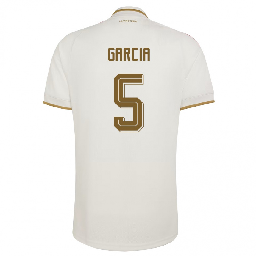 גברים כדורגל ונצואלה Piero Garcia #5 שמנת צהוב הרחק ג'רזי 26-28