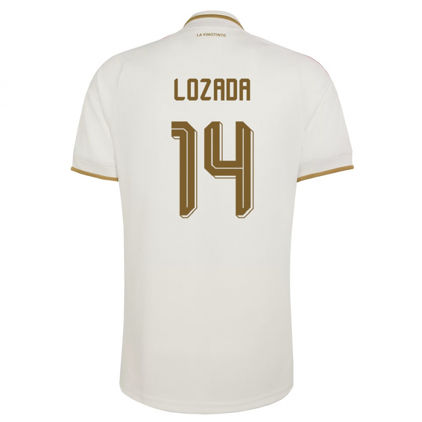גברים כדורגל ונצואלה Leonardo Lozada #14 שמנת צהוב הרחק ג'רזי 26-28