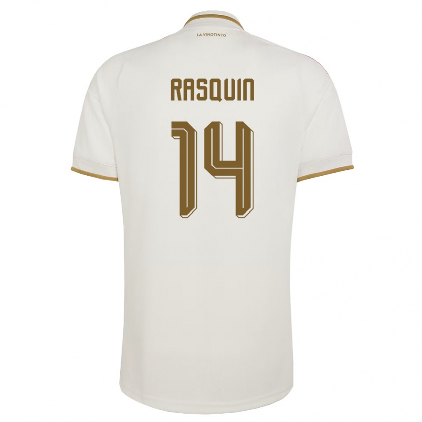 גברים כדורגל ונצואלה Andrew Rasquin #14 שמנת צהוב הרחק ג'רזי 26-28