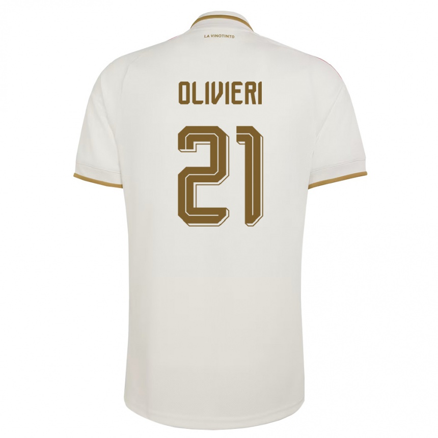 גברים כדורגל ונצואלה Bárbara Olivieri #21 שמנת צהוב הרחק ג'רזי 26-28