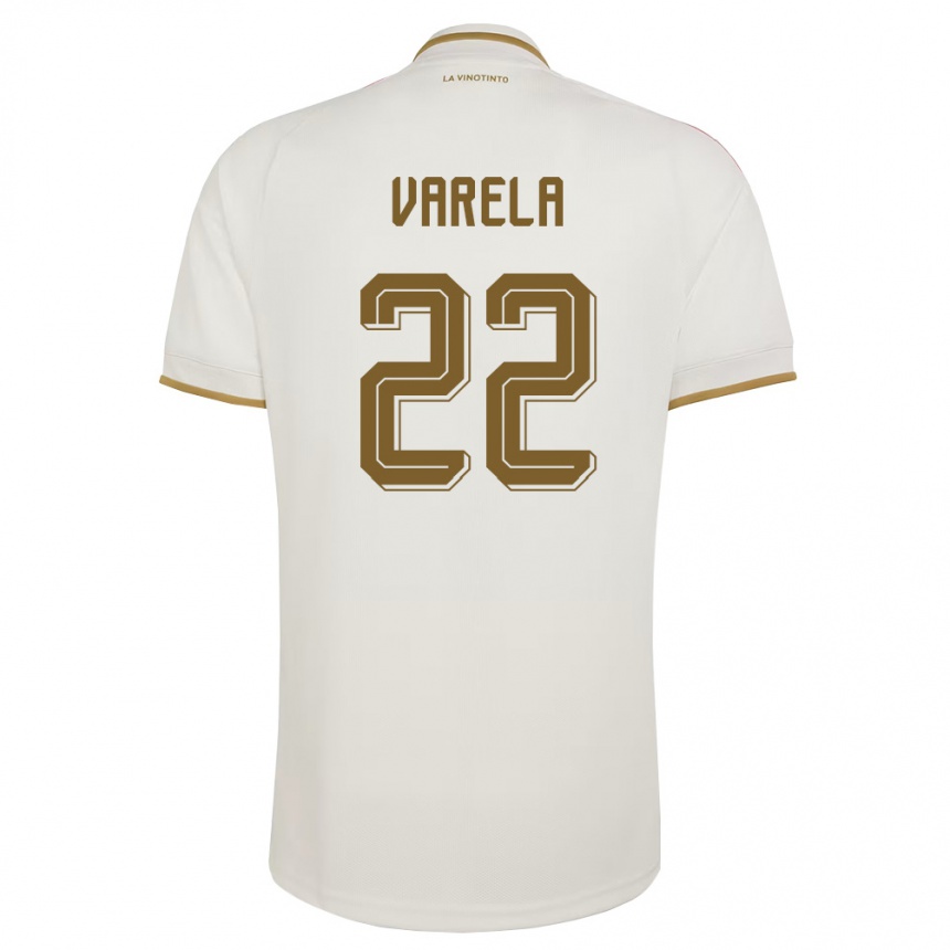 גברים כדורגל ונצואלה כריסטופר וארלה #22 שמנת צהוב הרחק ג'רזי 26-28