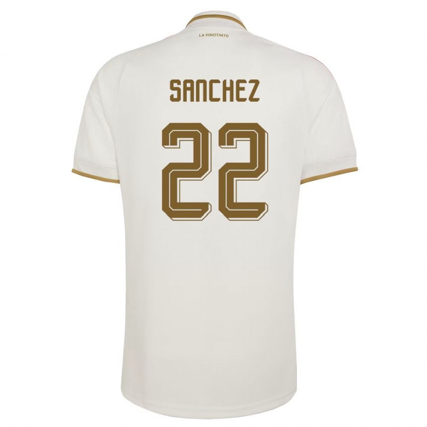 גברים כדורגל ונצואלה Santiago Sanchez #22 שמנת צהוב הרחק ג'רזי 26-28