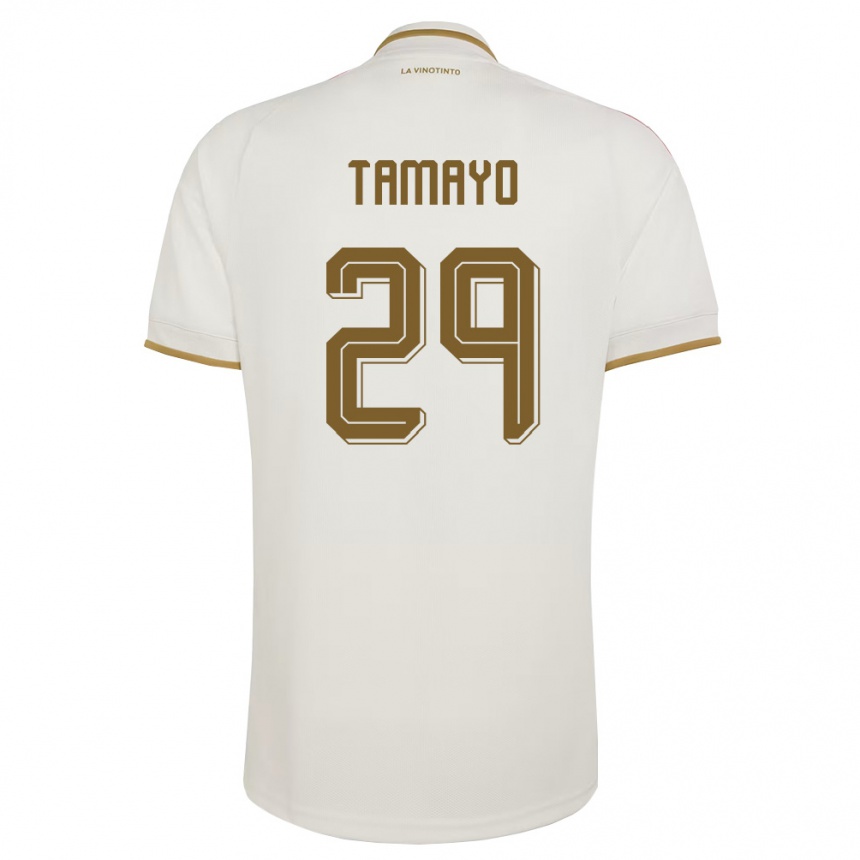 גברים כדורגל ונצואלה Bianneider Tamayo #29 שמנת צהוב הרחק ג'רזי 26-28