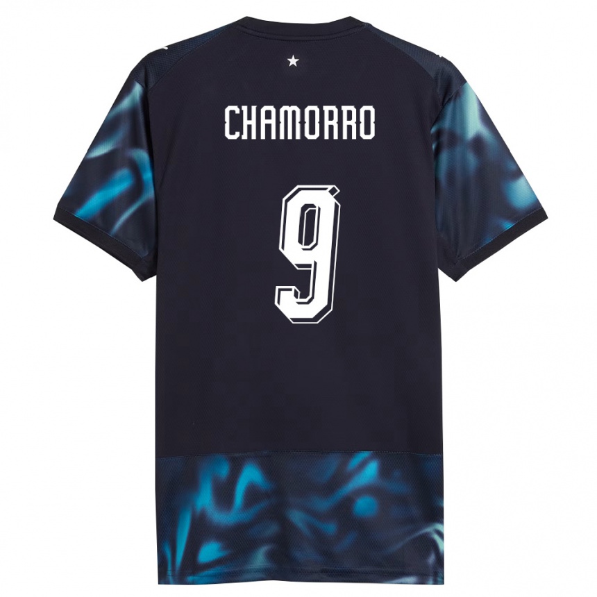 גברים כדורגל פרגוואי Lice Chamorro #9 כהה כחול שמיים הרחק ג'רזי 26-28