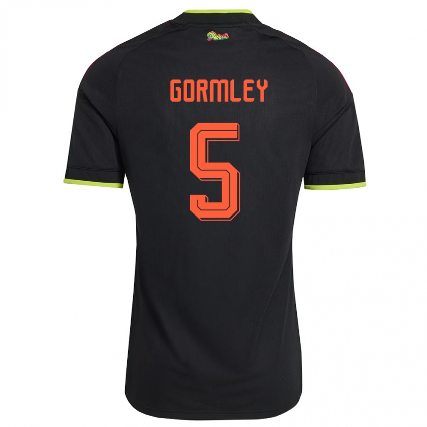גברים כדורגל פרו Sean Gormley #5 שחור צהוב ורוד הרחק ג'רזי 26-28