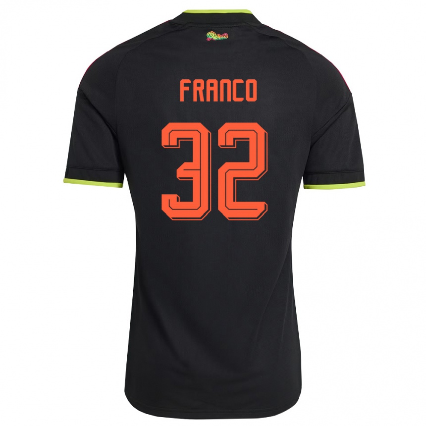 גברים כדורגל פרו Emile Franco #32 שחור צהוב ורוד הרחק ג'רזי 26-28