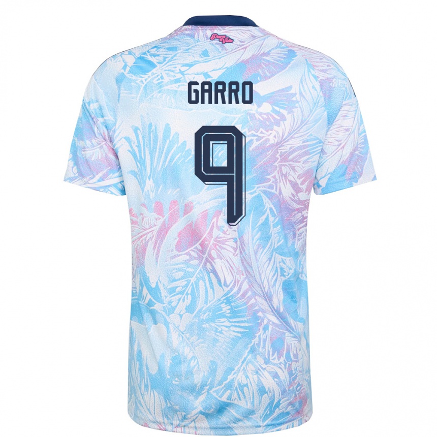 גברים כדורגל קוסטה ריקה David Garro #9 כחול שמיים כהה ורוד הרחק ג'רזי 26-28