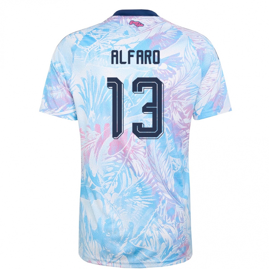 גברים כדורגל קוסטה ריקה Marshall Alfaro #13 כחול שמיים כהה ורוד הרחק ג'רזי 26-28
