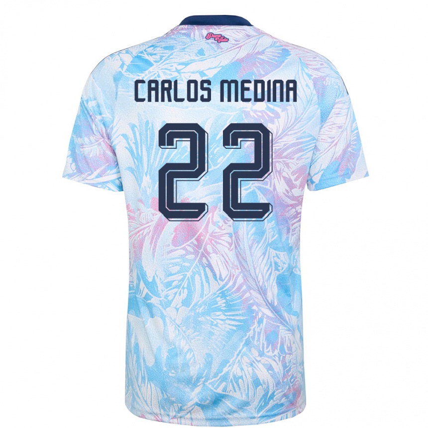 גברים כדורגל קוסטה ריקה Luis Carlos Medina #22 כחול שמיים כהה ורוד הרחק ג'רזי 26-28