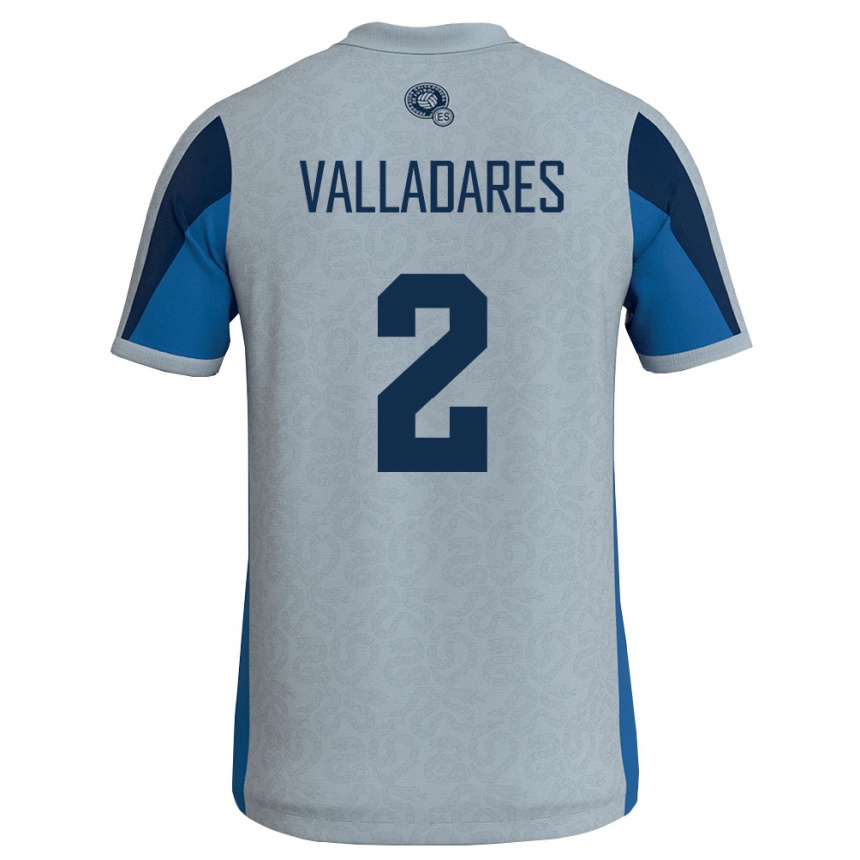 גברים כדורגל אל סלוודור Edenilson Valladares #2 לבן כחול שמיים הרחק ג'רזי 26-28