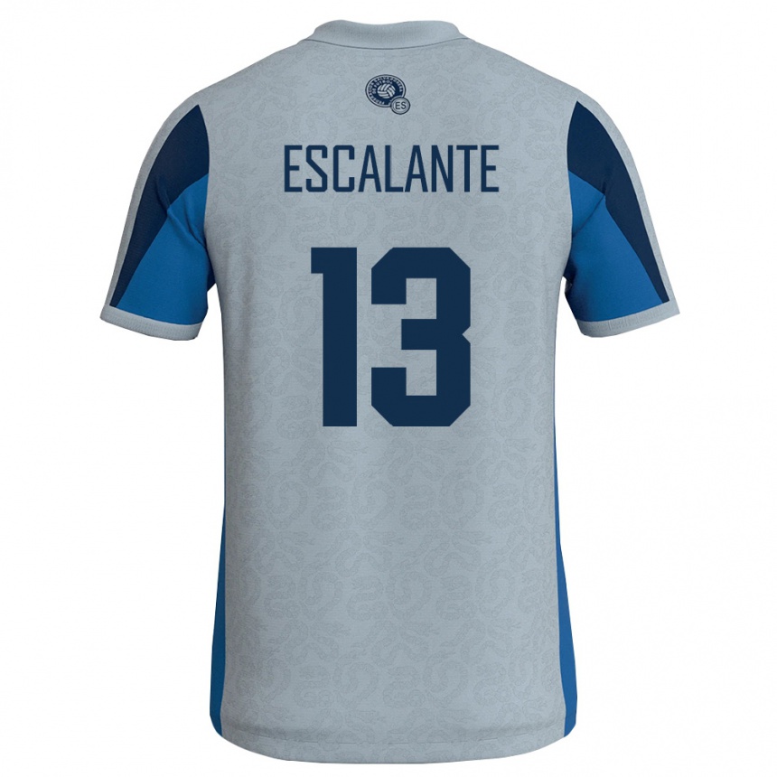 גברים כדורגל אל סלוודור Manrique Escalante #13 לבן כחול שמיים הרחק ג'רזי 26-28