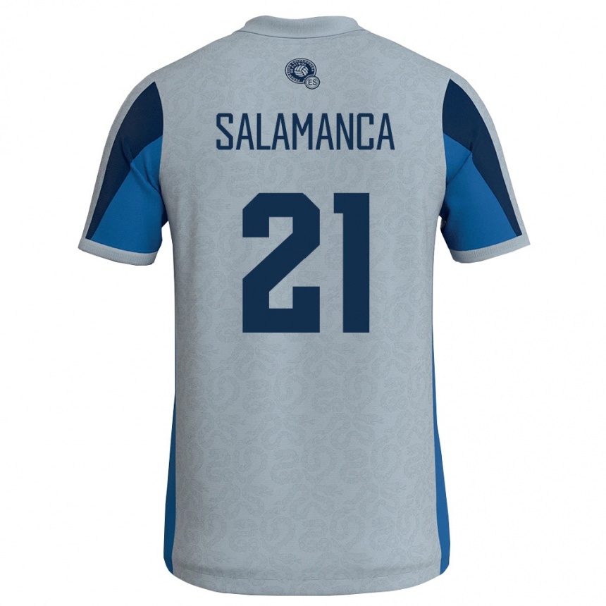 גברים כדורגל אל סלוודור Sneijder Salamanca #21 לבן כחול שמיים הרחק ג'רזי 26-28