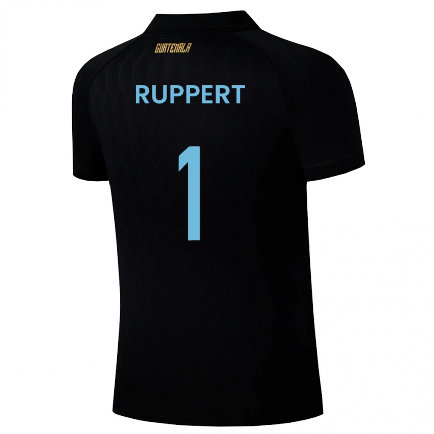 גברים כדורגל גואטמלה Ethan Ruppert #1 שחור כחול שמיים לבן הרחק ג'רזי 26-28