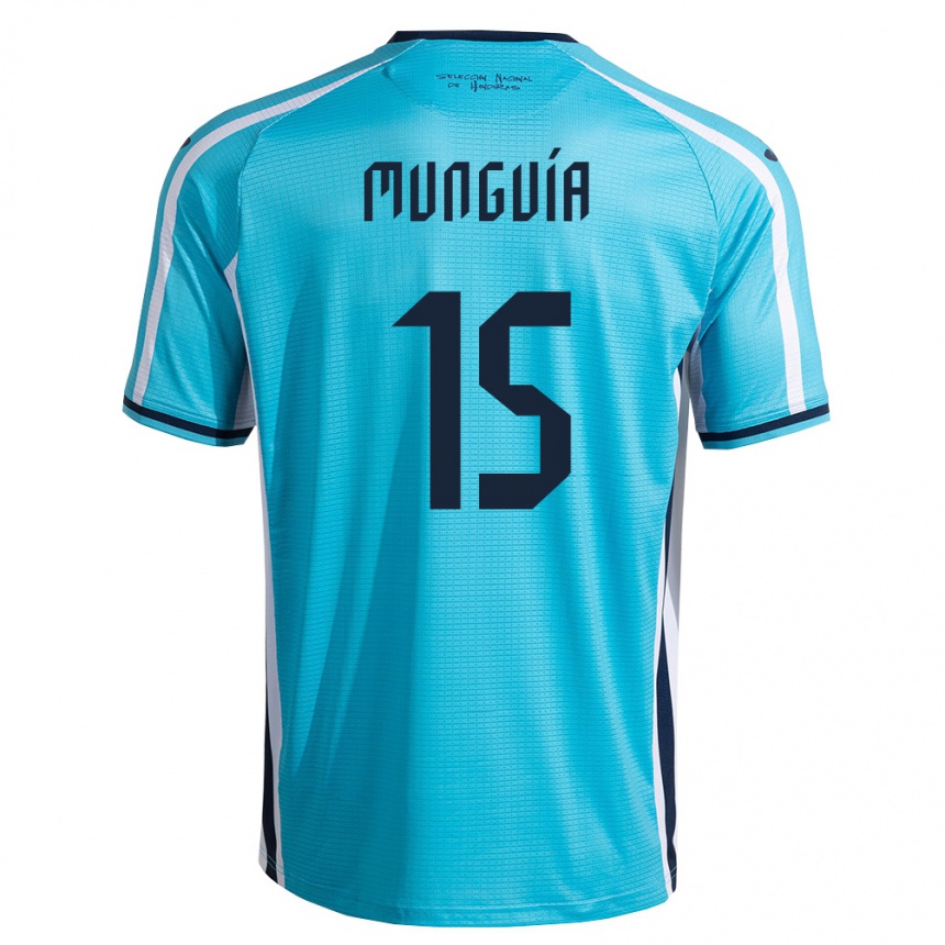גברים כדורגל הונדורס Edwin Munguía #15 כחול שמיים כהה הרחק ג'רזי 26-28