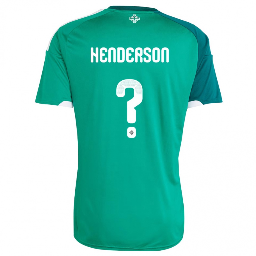 נשים כדורגל צפון אירלנד Noah Henderson #0 ירוק לבן ג'רזי ביתית 26-28