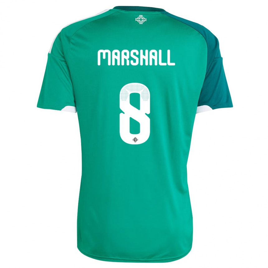 נשים כדורגל צפון אירלנד קאלום מרשל #8 ירוק לבן ג'רזי ביתית 26-28