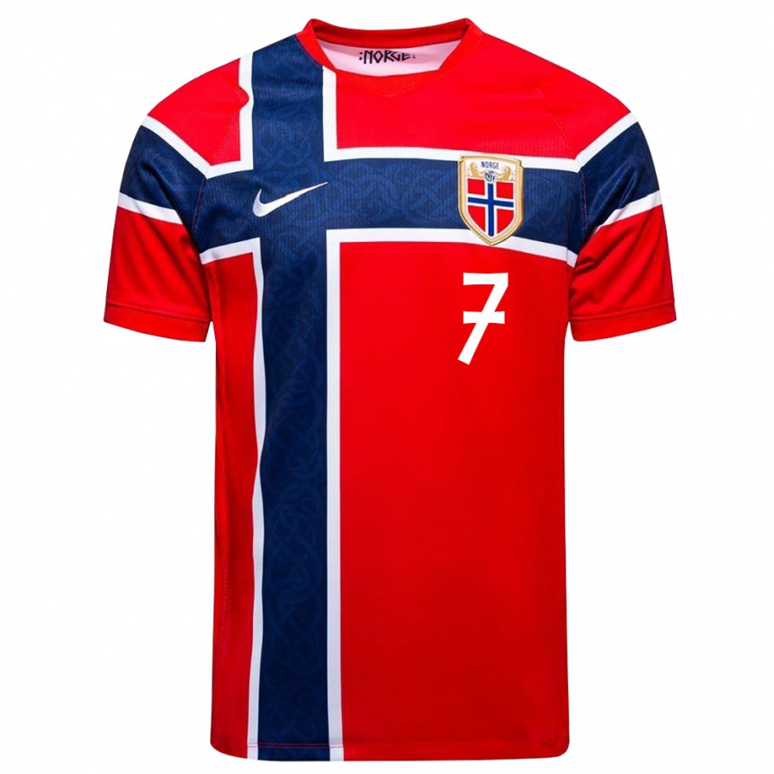 נשים כדורגל נורבגיה ג׳ספר יונסון סולברג #7 אדום כהה לבן ג'רזי ביתית 26-28 נשים כדורגל נורבגיה ג׳ספר יונסון סולברג #7 אדום כהה לבן ג'רזי ביתית 26-28
