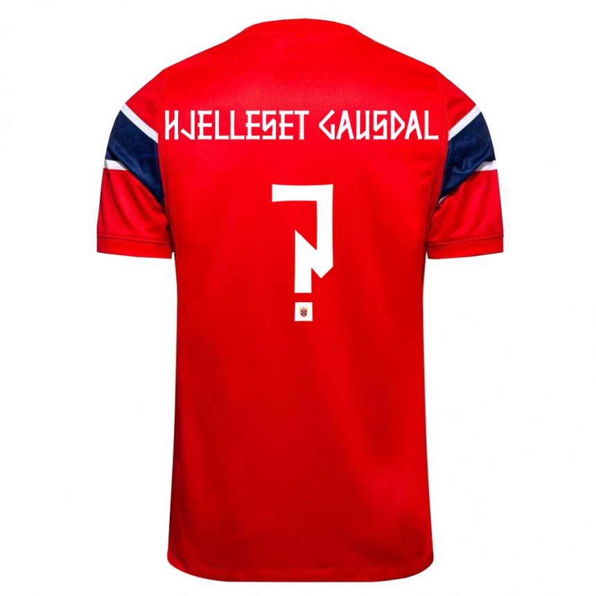 נשים כדורגל נורבגיה Lukas Hjelleset Gausdal #0 אדום כהה לבן ג'רזי ביתית 26-28