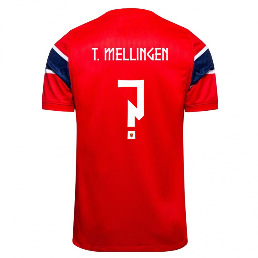נשים כדורגל נורבגיה Torjus Østervold Mellingen #0 אדום כהה לבן ג'רזי ביתית 26-28