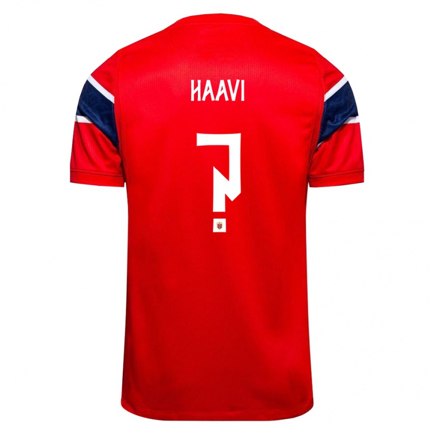 נשים כדורגל נורבגיה Emilie Haavi #0 אדום כהה לבן ג'רזי ביתית 26-28