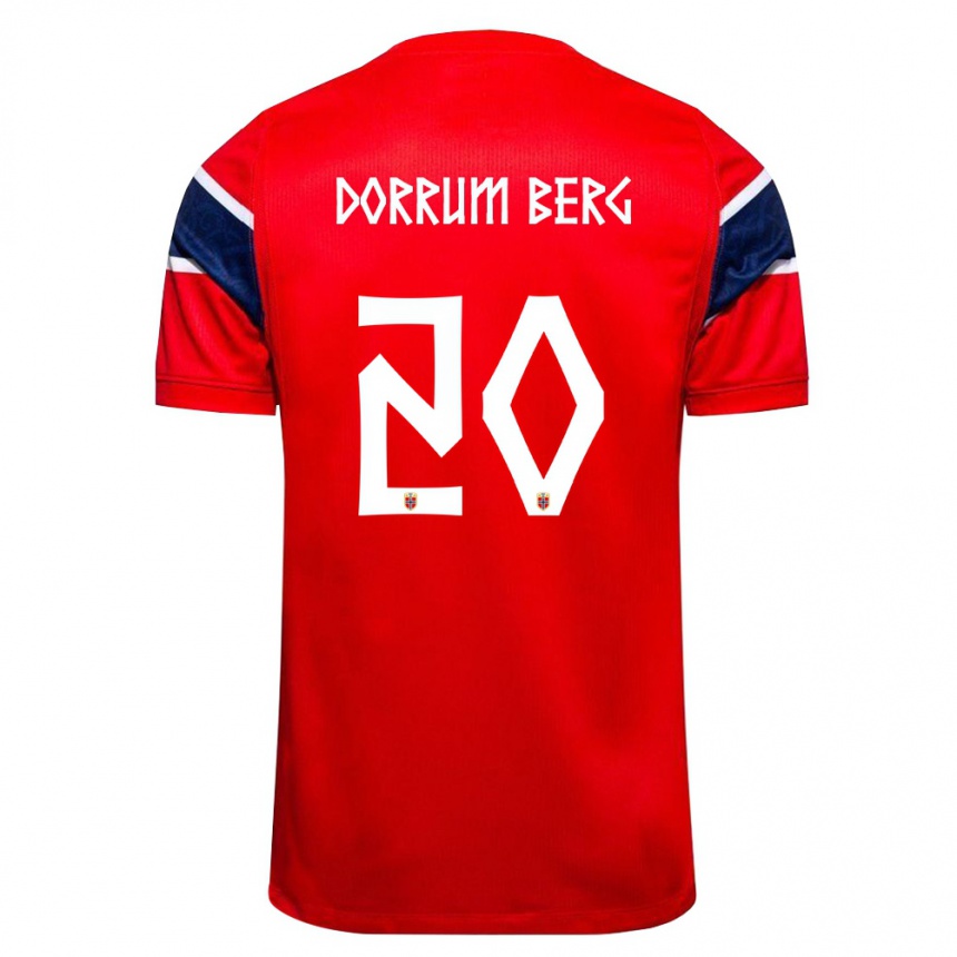 נשים כדורגל נורבגיה Fredrik Dørrum Berg #20 אדום כהה לבן ג'רזי ביתית 26-28