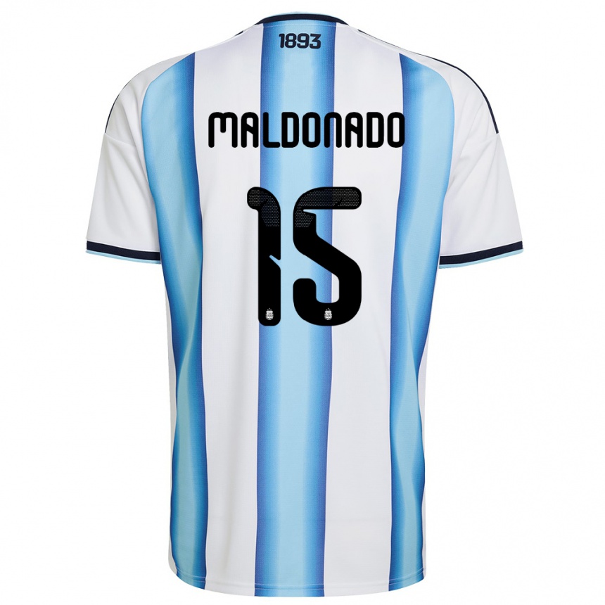 נשים כדורגל ארגנטינה André Maldonado #15 לבן כחול שמיים כהה ג'רזי ביתית 26-28