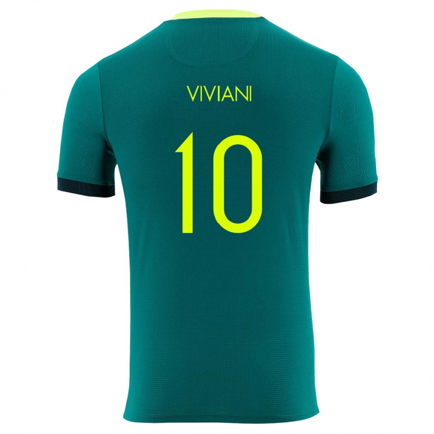 נשים כדורגל בוליביה Leonardo Viviani #10 ירוק צהוב שחור ג'רזי ביתית 26-28