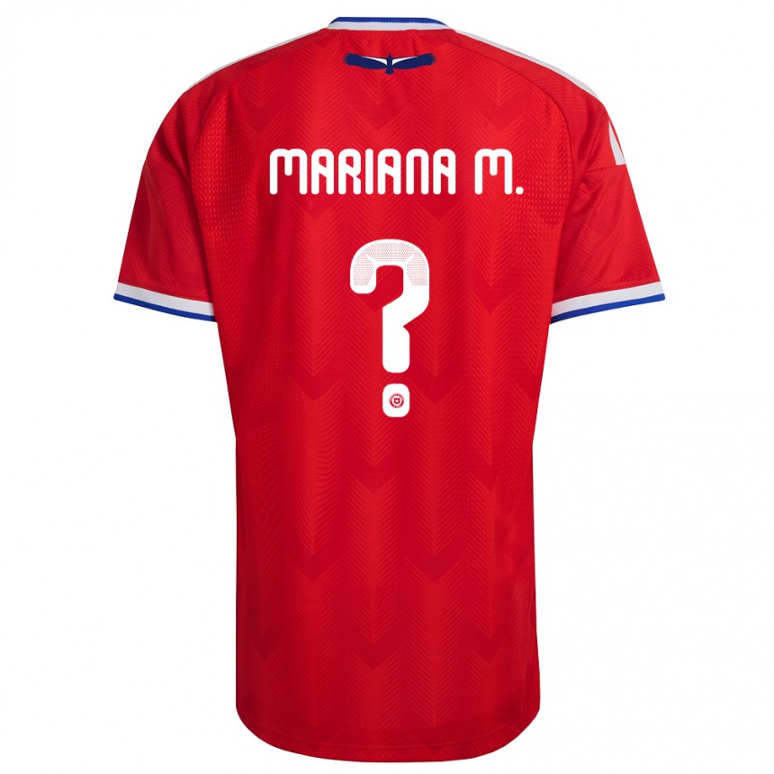 נשים כדורגל צ'ילה Mariana Morales #0 אדום לבן כחול ג'רזי ביתית 26-28