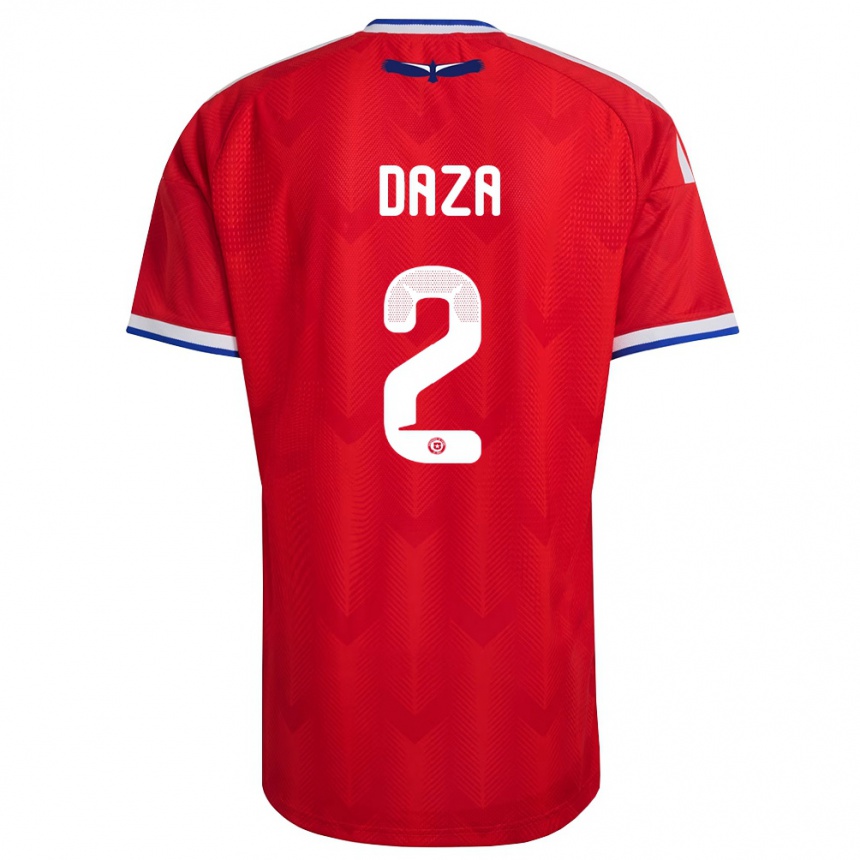 נשים כדורגל צ'ילה Francisco Daza #2 אדום לבן כחול ג'רזי ביתית 26-28