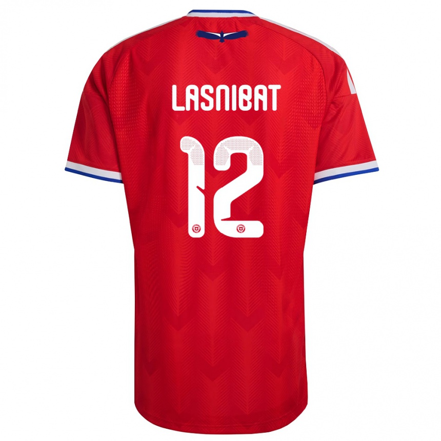 נשים כדורגל צ'ילה Pablo Lasnibat #12 אדום לבן כחול ג'רזי ביתית 26-28