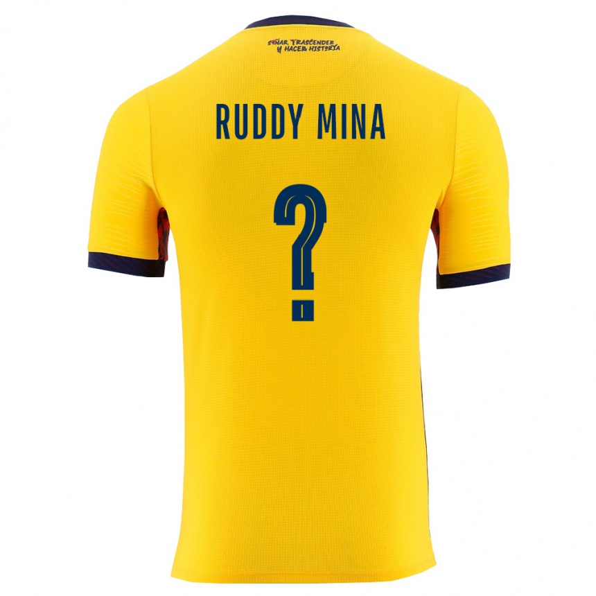 נשים כדורגל אקוודור Ruddy Mina #0 צהוב כהה ג'רזי ביתית 26-28
