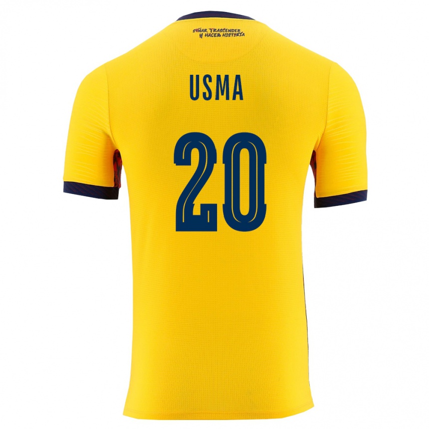 נשים כדורגל אקוודור Juan Usma #20 צהוב כהה ג'רזי ביתית 26-28
