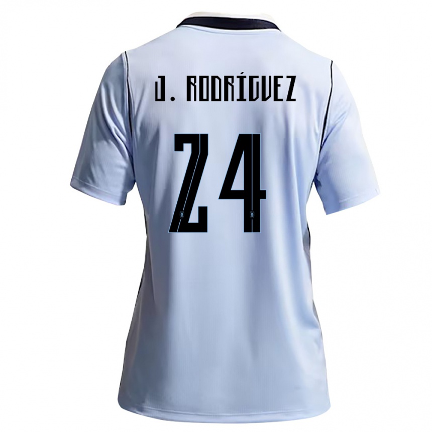 נשים כדורגל אורוגוואי José Luis Rodríguez #24 כחול שמיים לבן ג'רזי ביתית 26-28