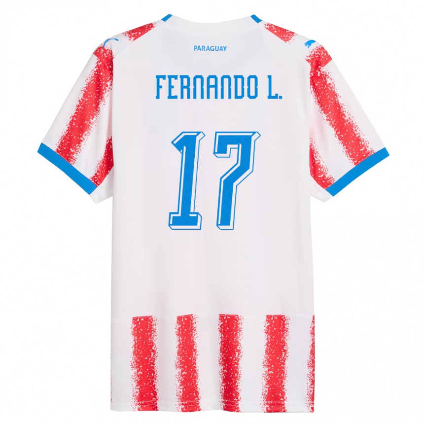 נשים כדורגל פרגוואי Fernando Leguizamón #17 לבן אדום כחול ג'רזי ביתית 26-28