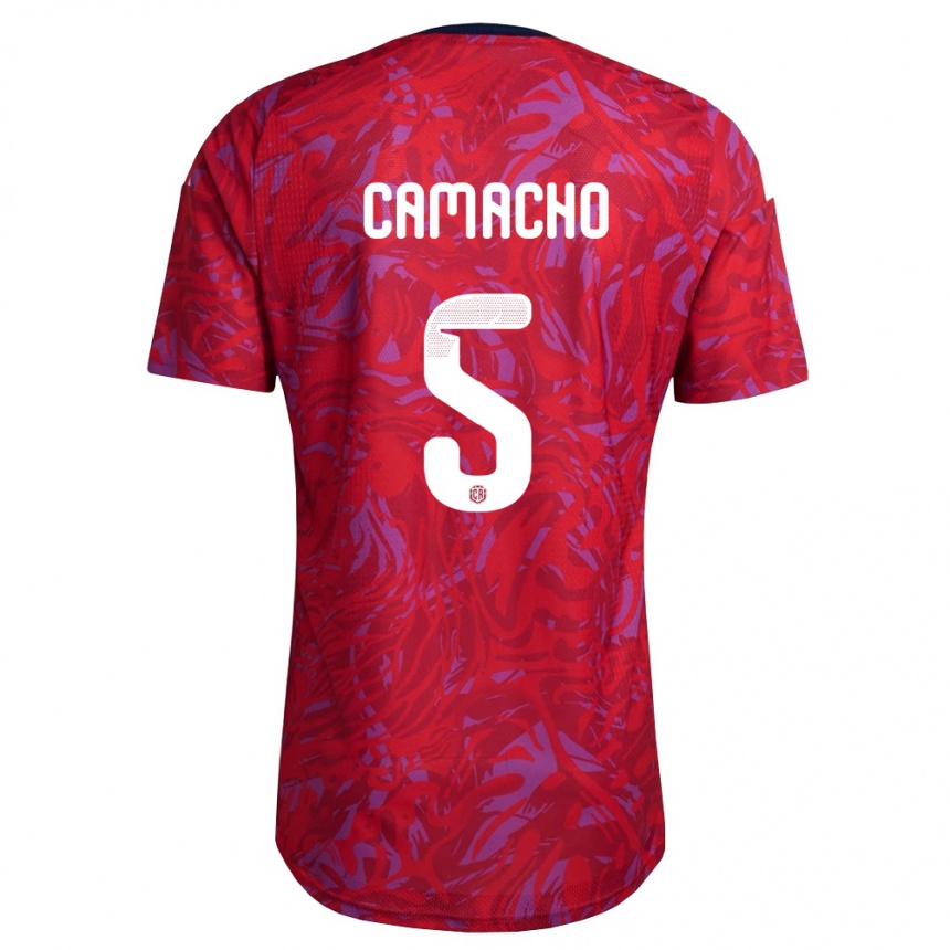 נשים כדורגל קוסטה ריקה Luis Camacho #5 אדום סגול כהה ג'רזי ביתית 26-28