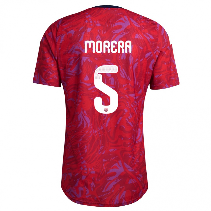 נשים כדורגל קוסטה ריקה Andrés Morera #5 אדום סגול כהה ג'רזי ביתית 26-28