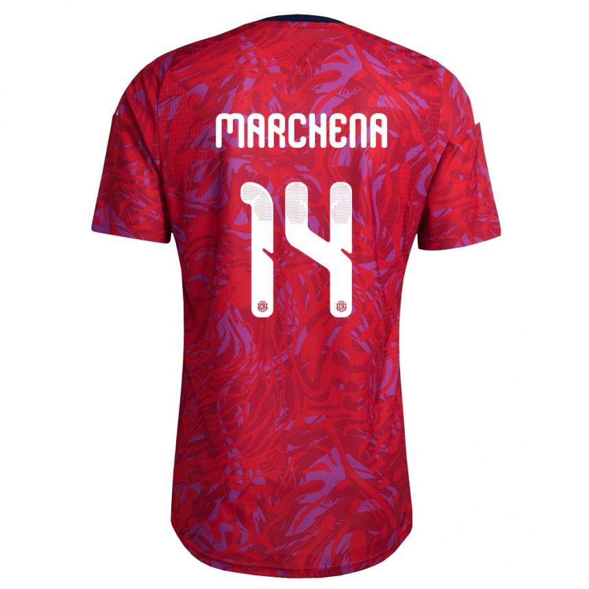 נשים כדורגל קוסטה ריקה William Marchena #14 אדום סגול כהה ג'רזי ביתית 26-28