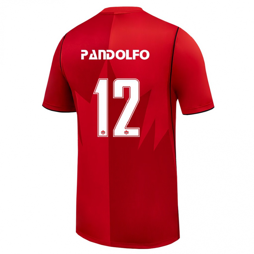 נשים כדורגל קנדה Gabriel Pandolfo #12 אדום לבן ג'רזי ביתית 26-28