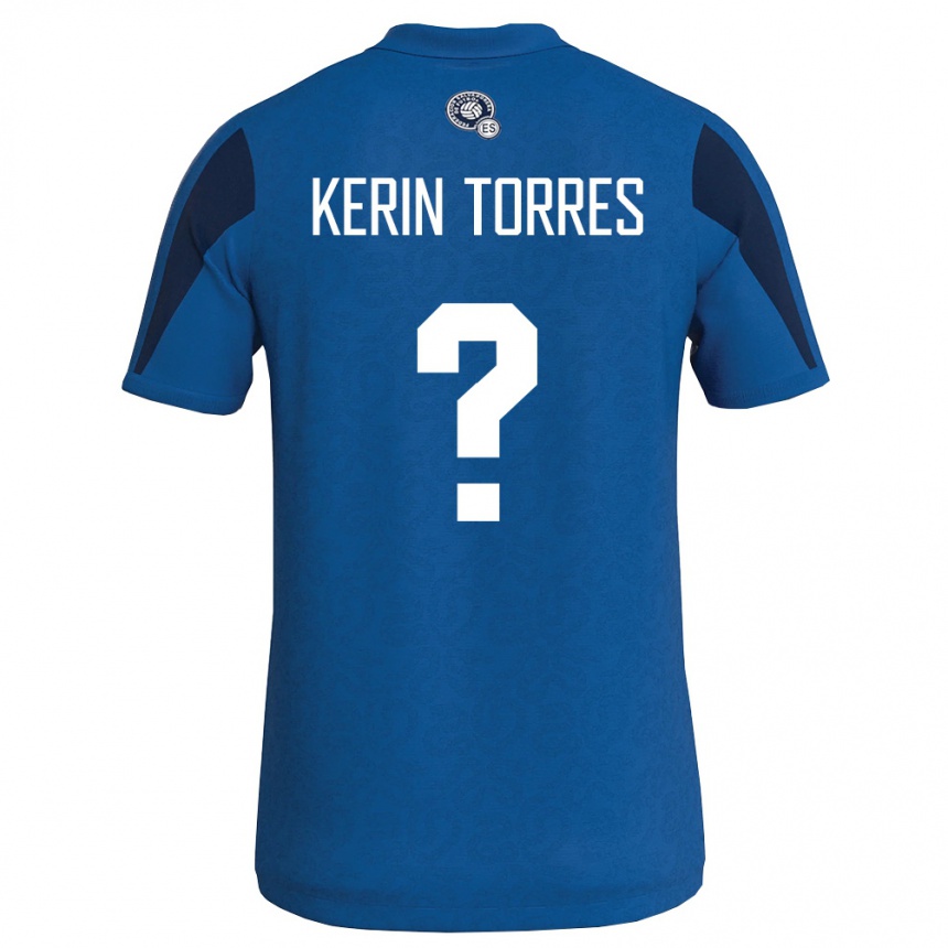 נשים כדורגל אל סלוודור Kerin Torres #0 כחול כהה ג'רזי ביתית 26-28