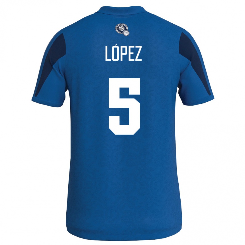 נשים כדורגל אל סלוודור Maynor López #5 כחול כהה ג'רזי ביתית 26-28