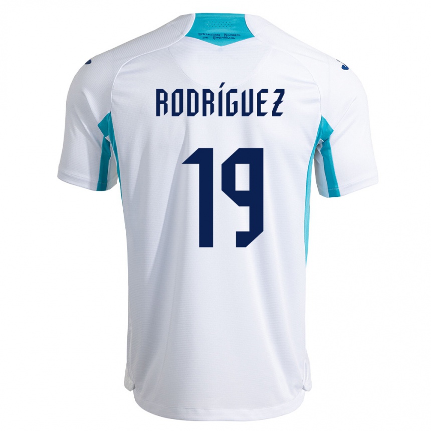 נשים כדורגל הונדורס Jeremy Rodríguez #19 לבן כחול כחול שמיים ג'רזי ביתית 26-28